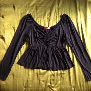 Black Blouse with Fitted Waist